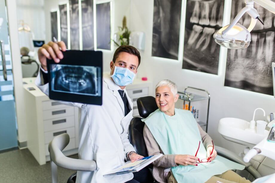 older woman at dentist